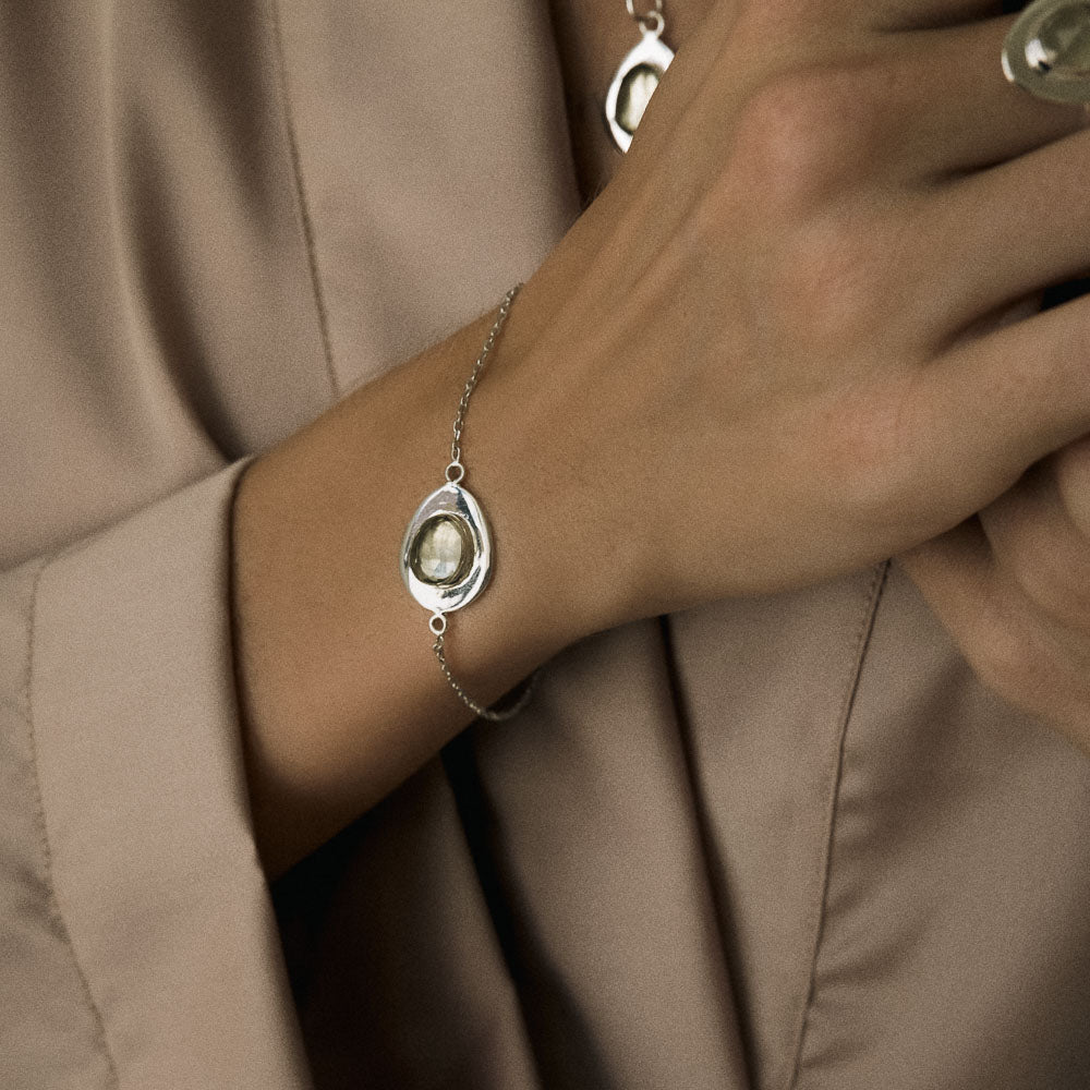 Origins • Silver Green Amethyst Bracelet