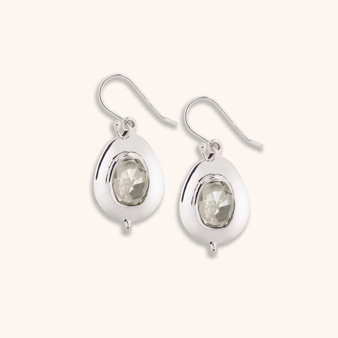 Origins • Silver Green Amethyst Earrings