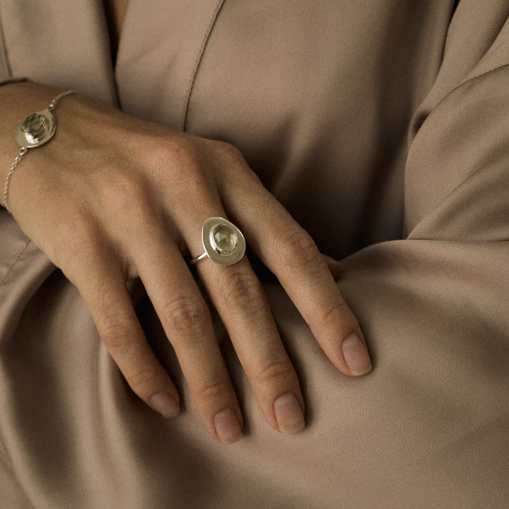 Origins • Silver Green Amethyst Ring