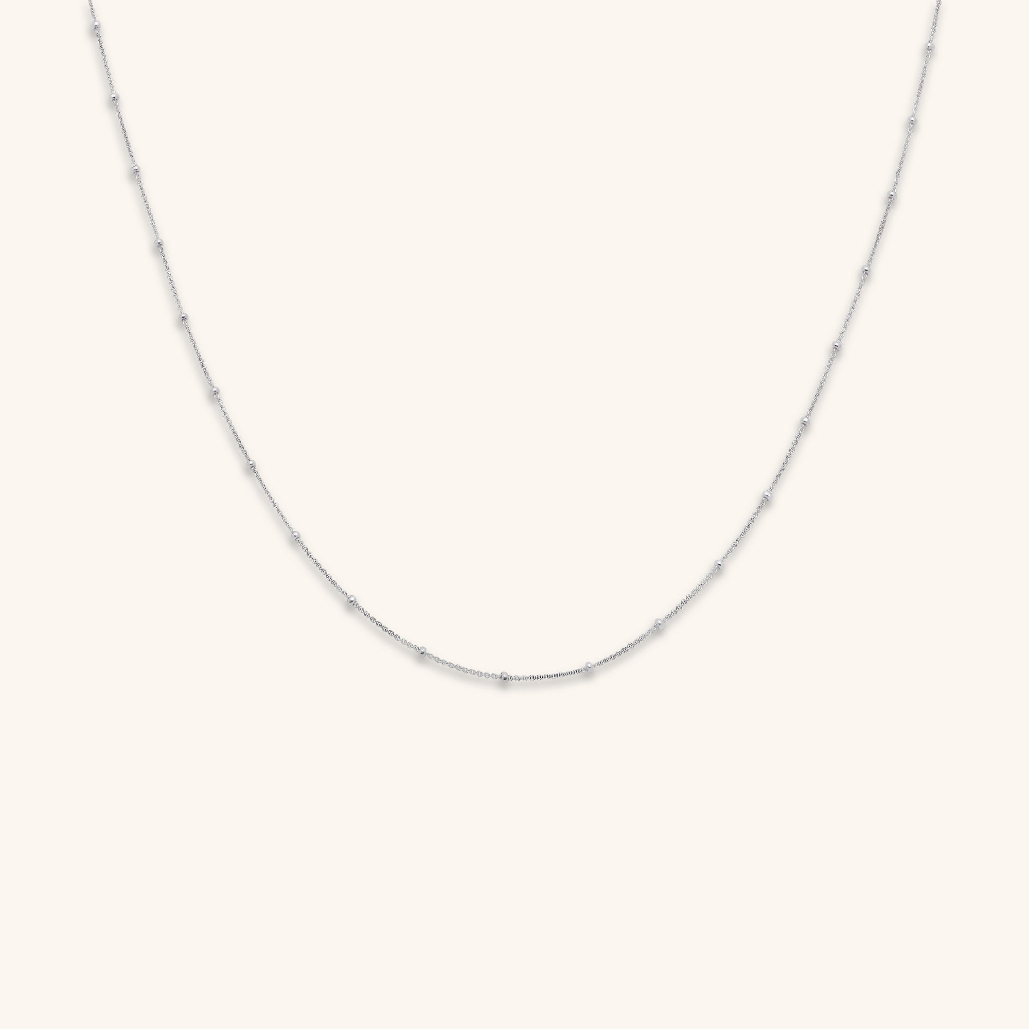 sterling silver satellite ball and chain necklace of 40cm length with extension