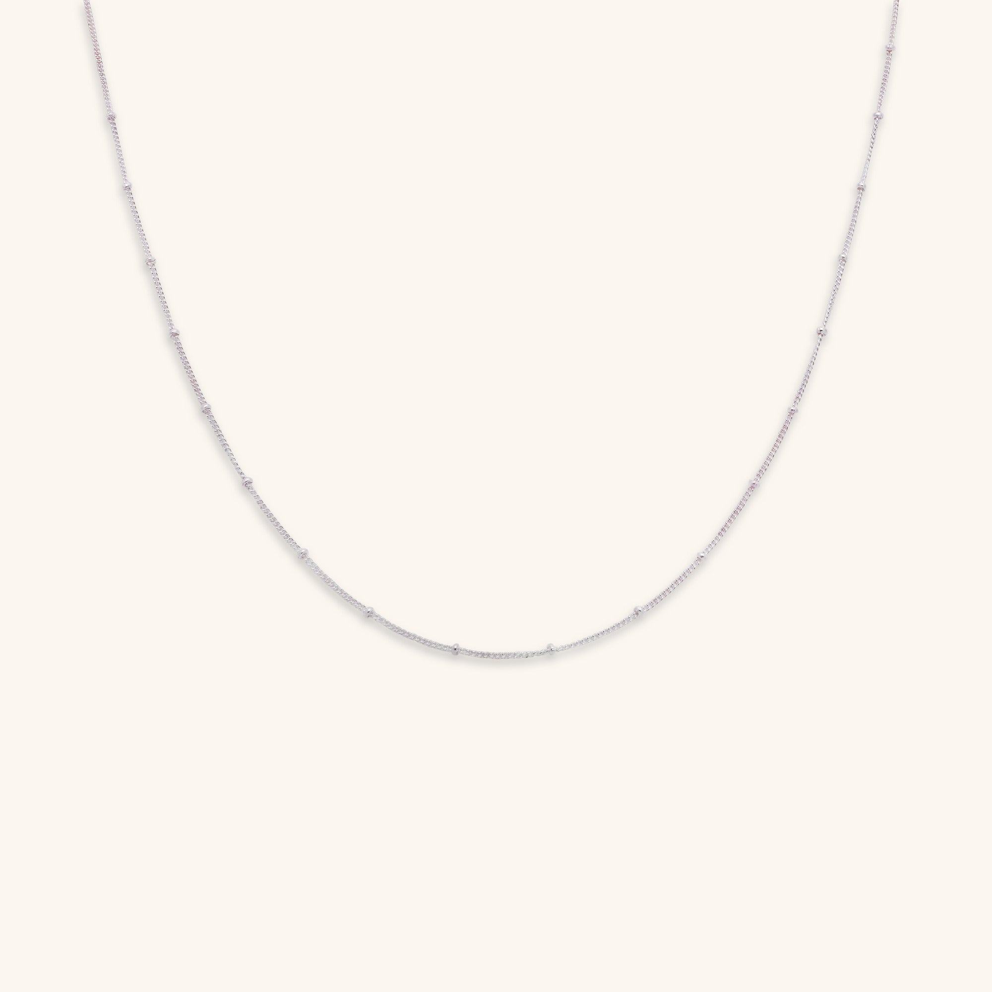 sterling silver satellite ball and chain necklace of 52cm length with extension