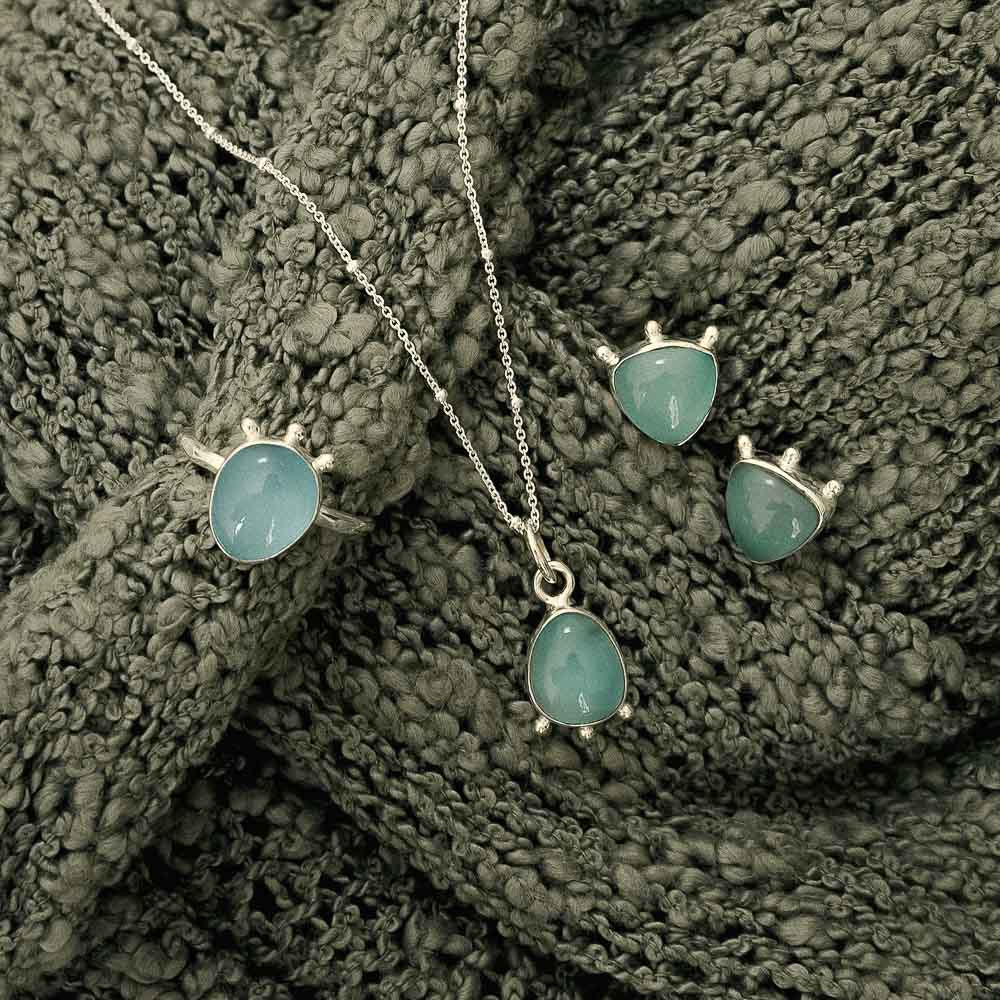 In Stillness • Silver Blue Chalcedony Ring