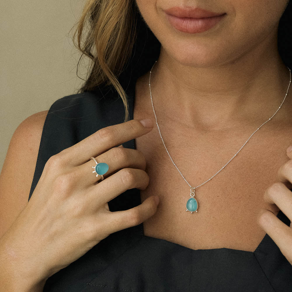 In Stillness • Silver Blue Chalcedony Ring