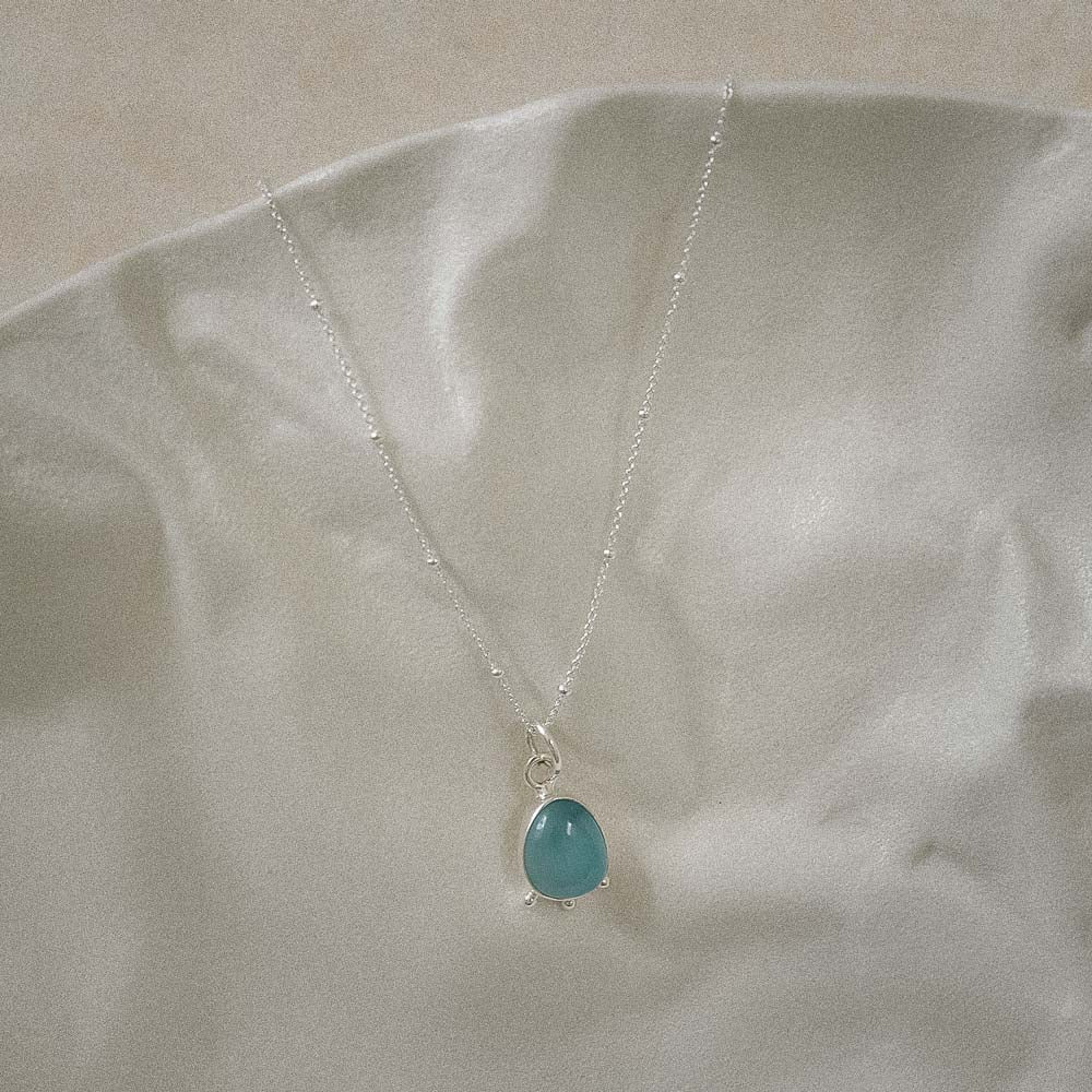In Stillness • Silver Blue Chalcedony Pendant