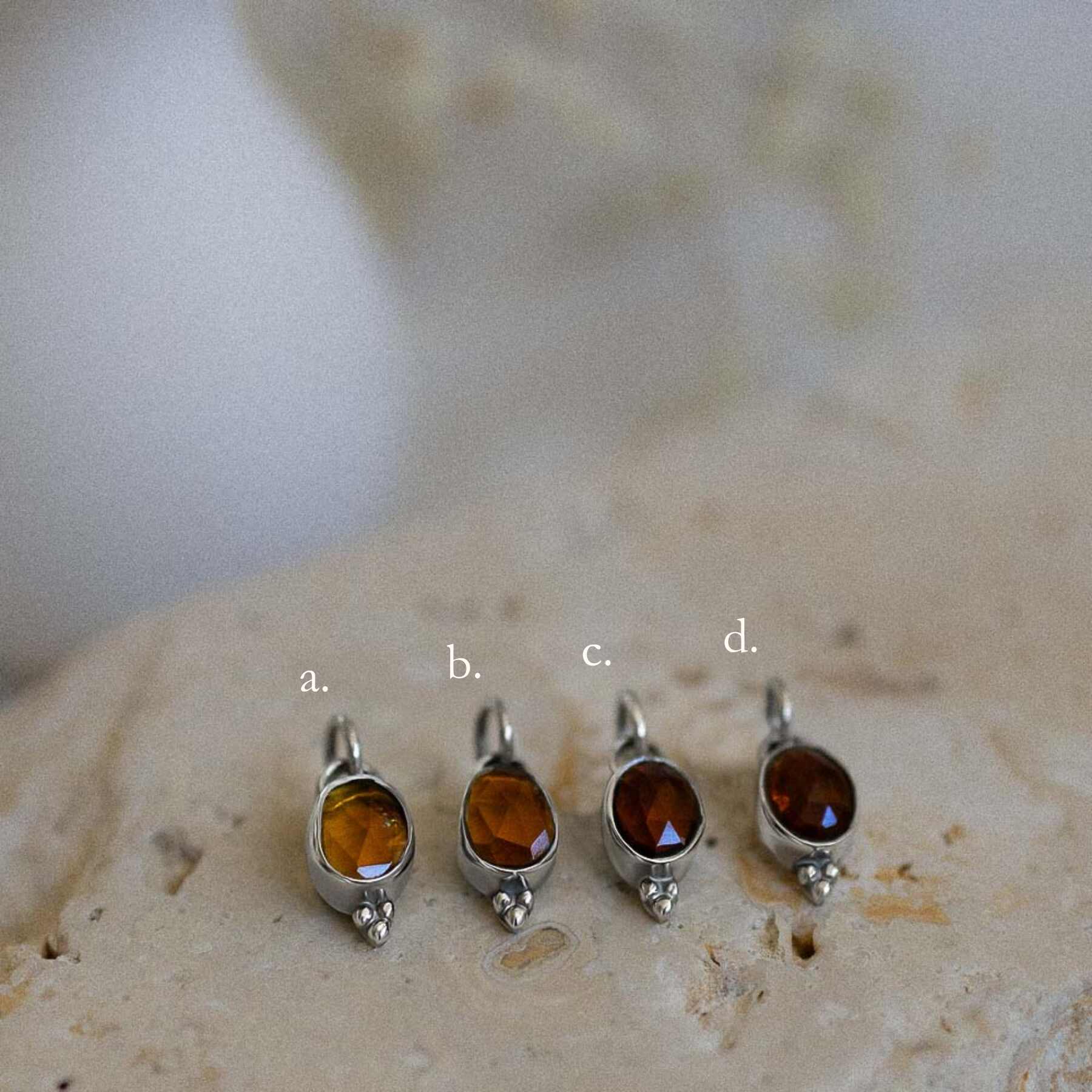 orange tourmaline pendants on organic stone options