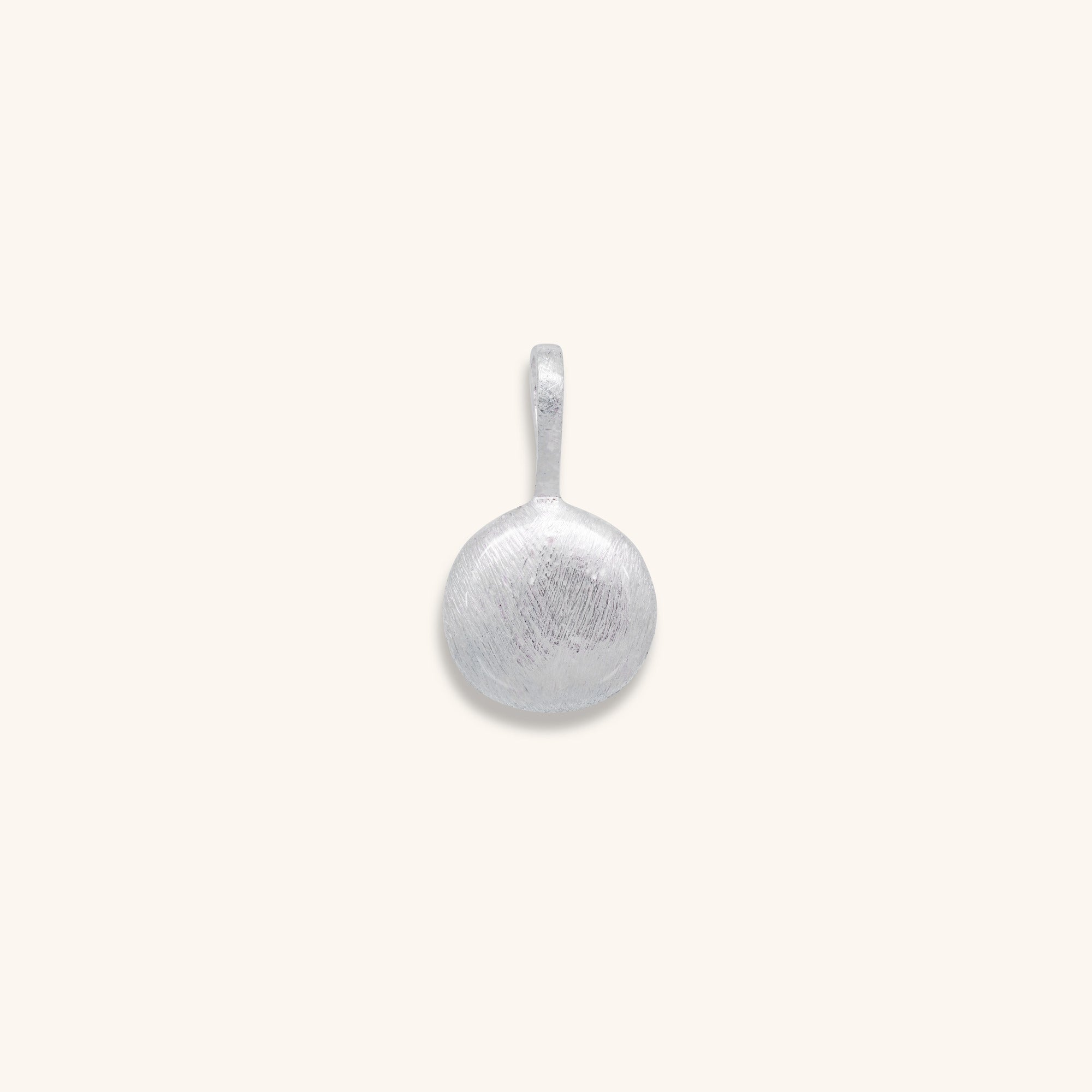 round disc brushed sterling silver pendant by Inesce Jewellery