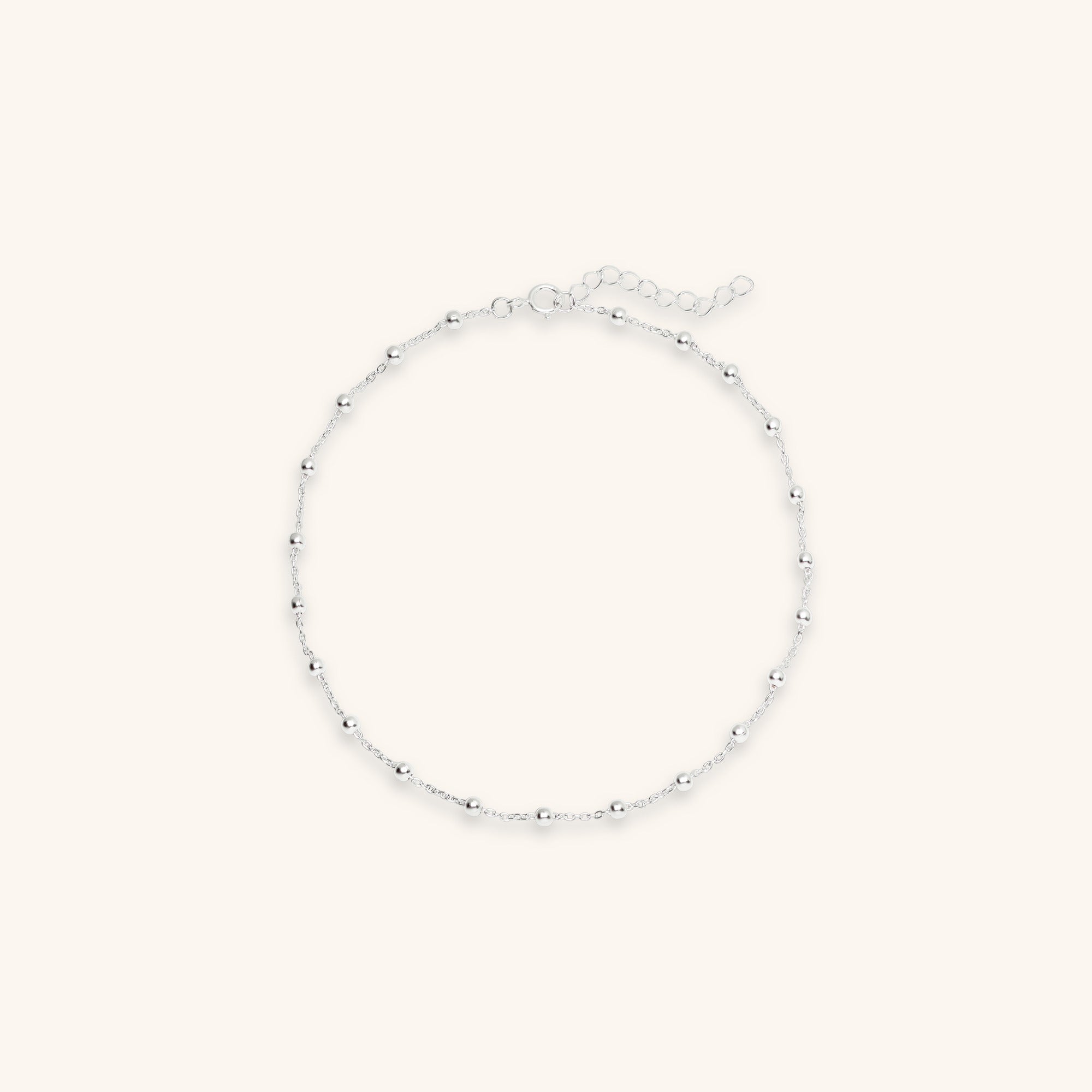 sterling silver satellite ball and chain anklet