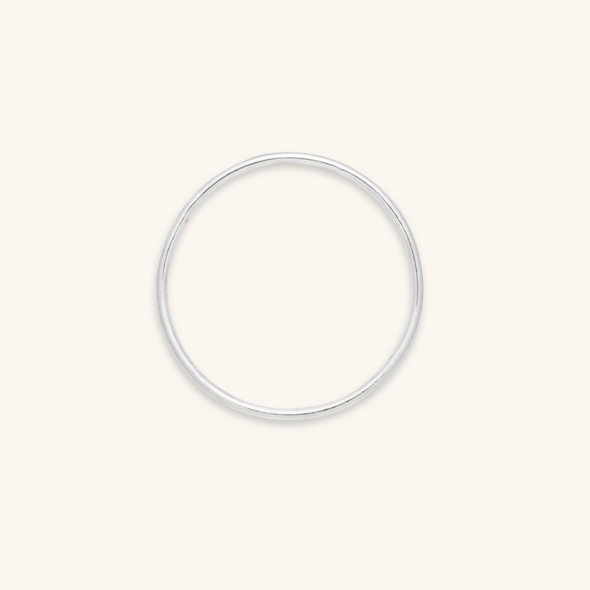 sterling silver polished smooth round plain bangle of 3mm width