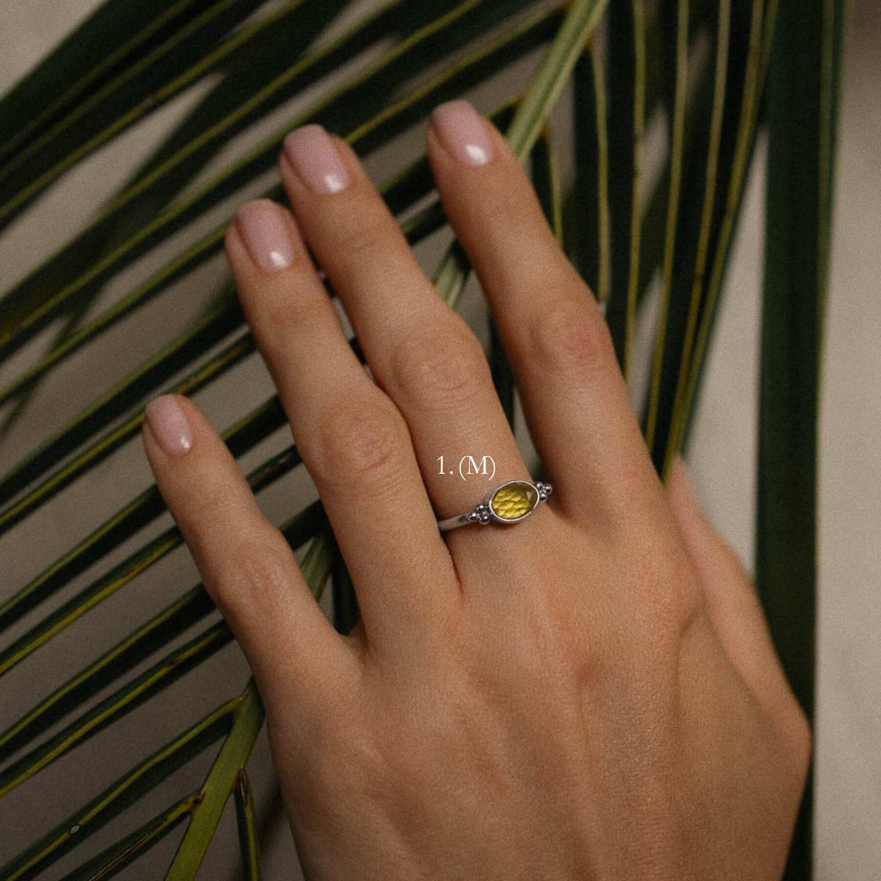 yellow tourmaline ring options on finger