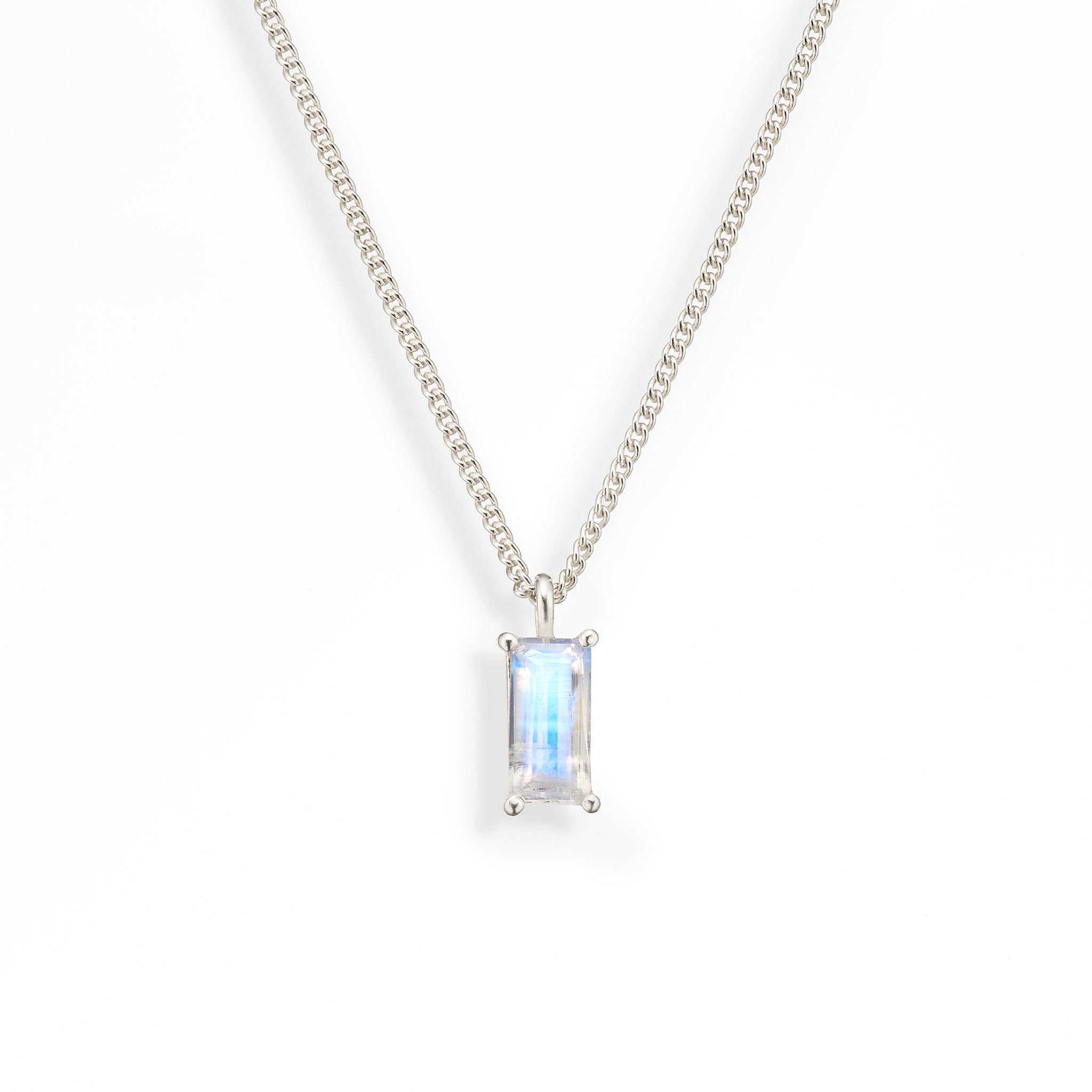 Ascent • Vertical Baguette Moonstone Necklace