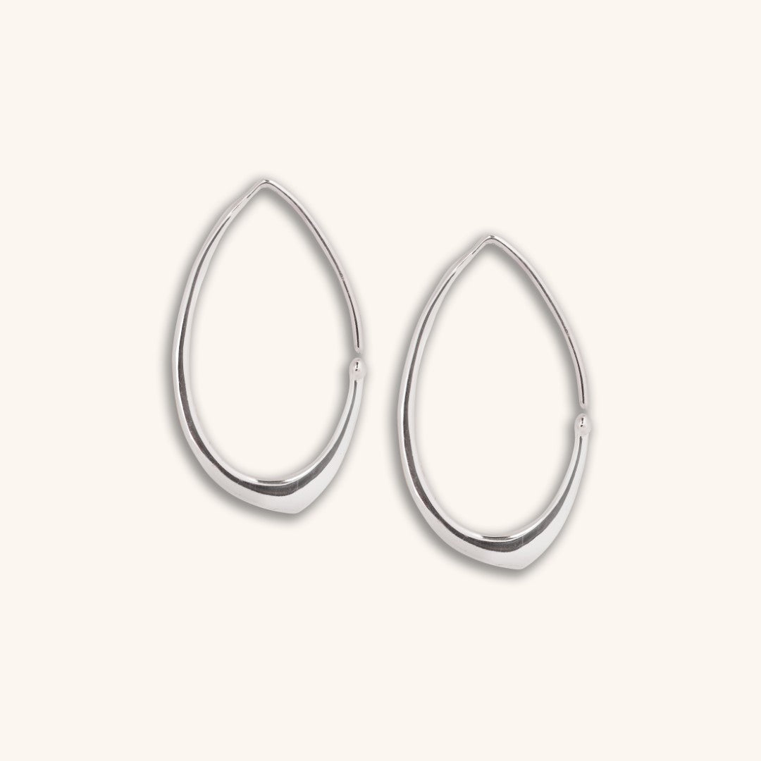 Found • Silver Tapered Hoop Earrings