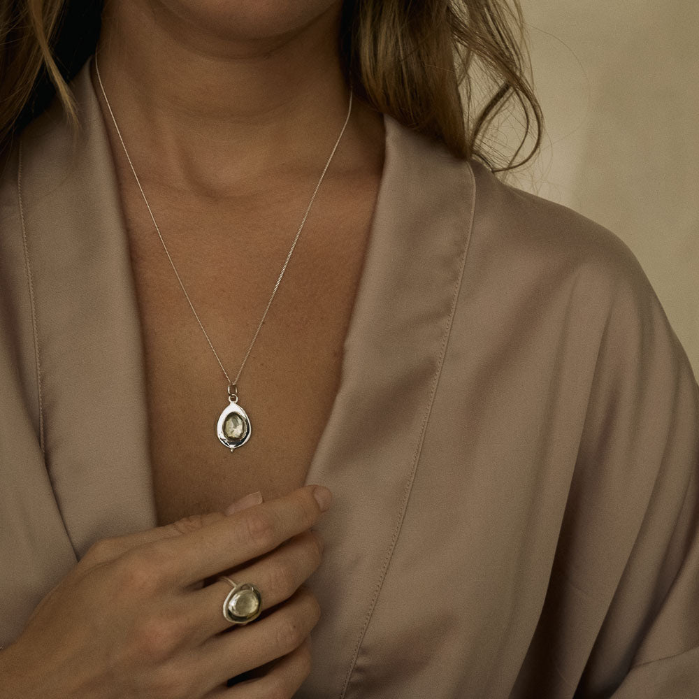Origins • Silver Green Amethyst Pendant