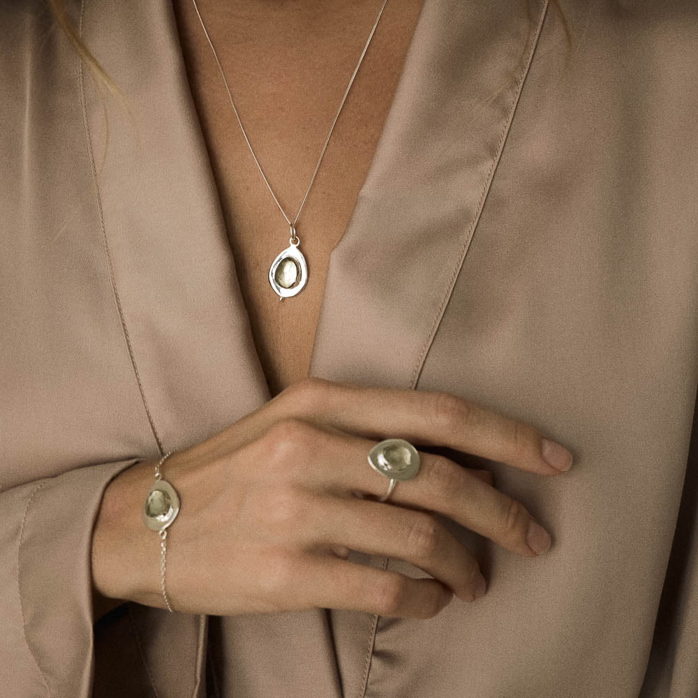 Origins • Silver Green Amethyst Pendant