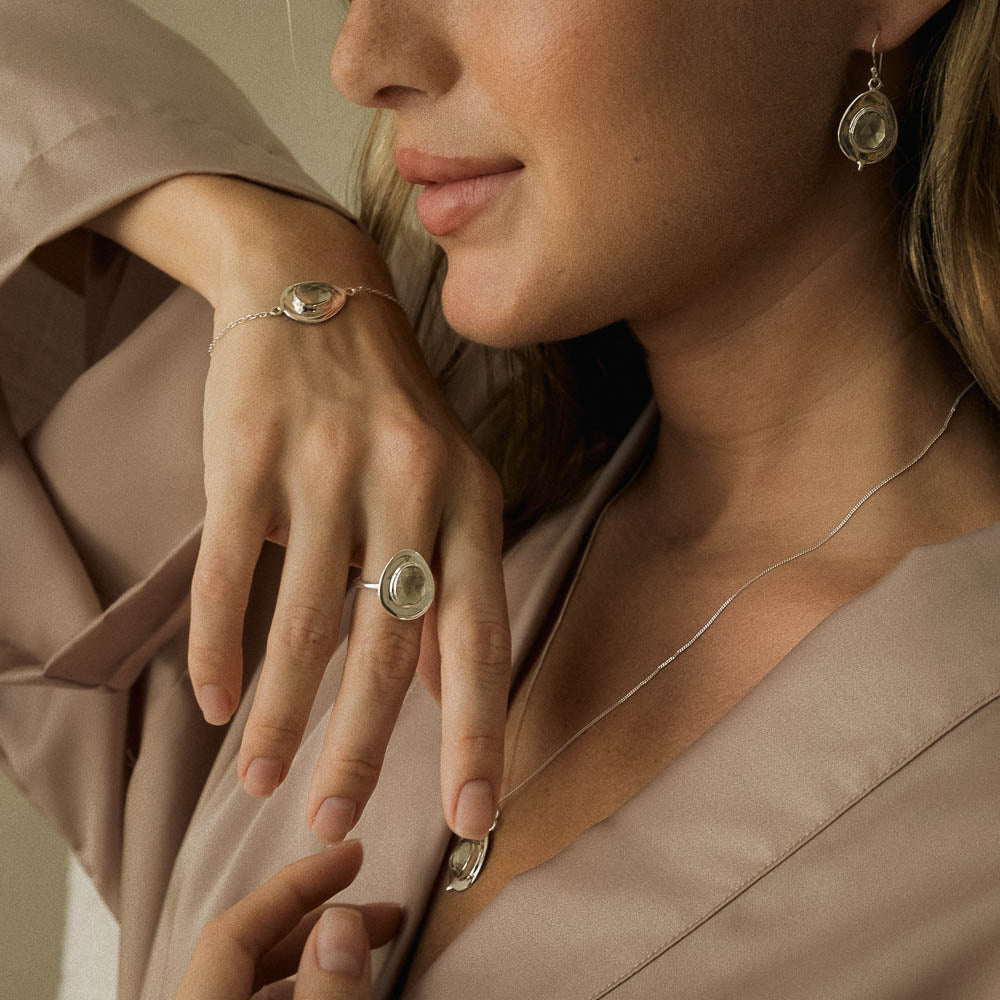 Origins • Silver Green Amethyst Ring