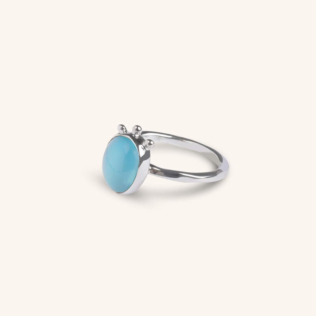 In Stillness • Silver Blue Chalcedony Ring