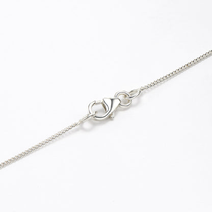 925 silver chain clasp on white background showing super fine silver chain